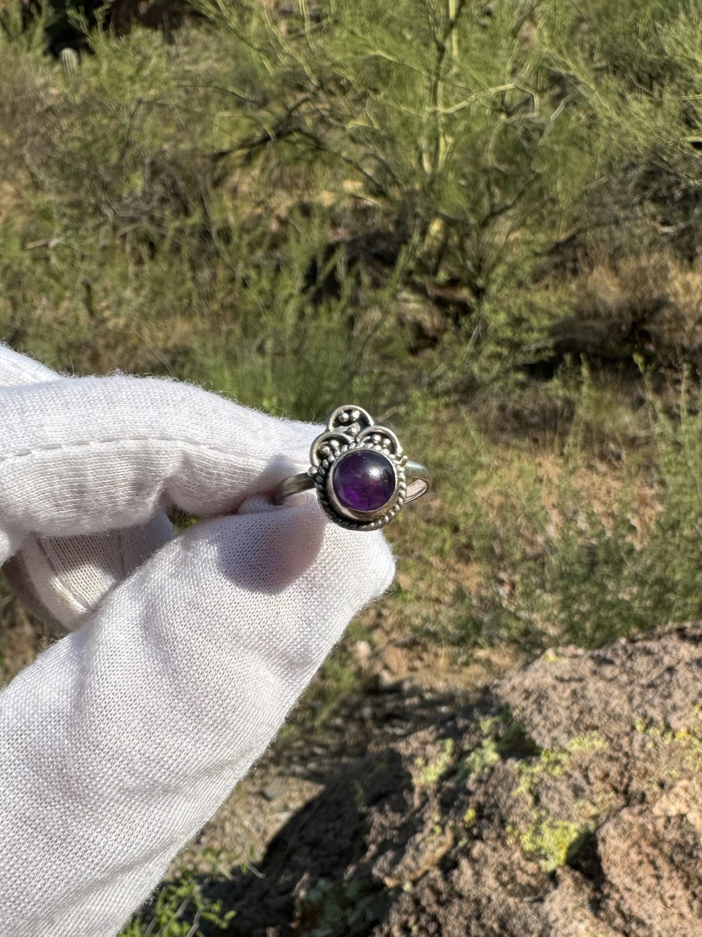 Amethyst Sterling Silver Ring #1 ~ Size 7