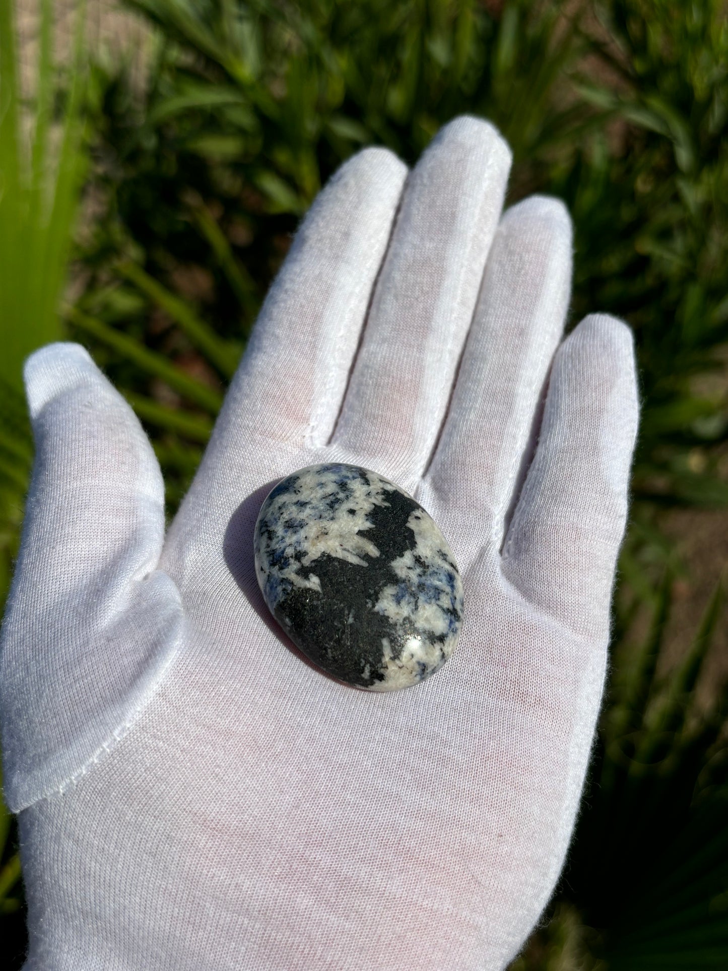 Blue Spot Jasper Palm Stone