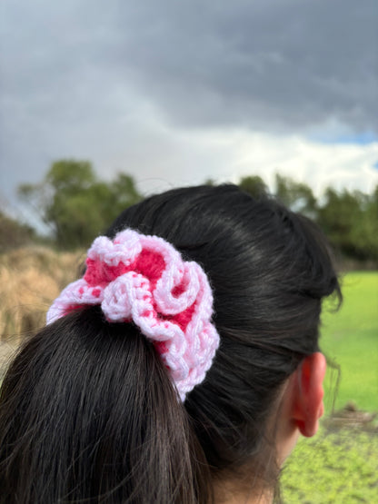 "Bubblegum" Small Handmade Crochet Scrunchie