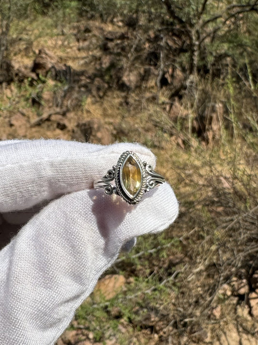 Citrine Sterling Silver Ring ~ Size 6