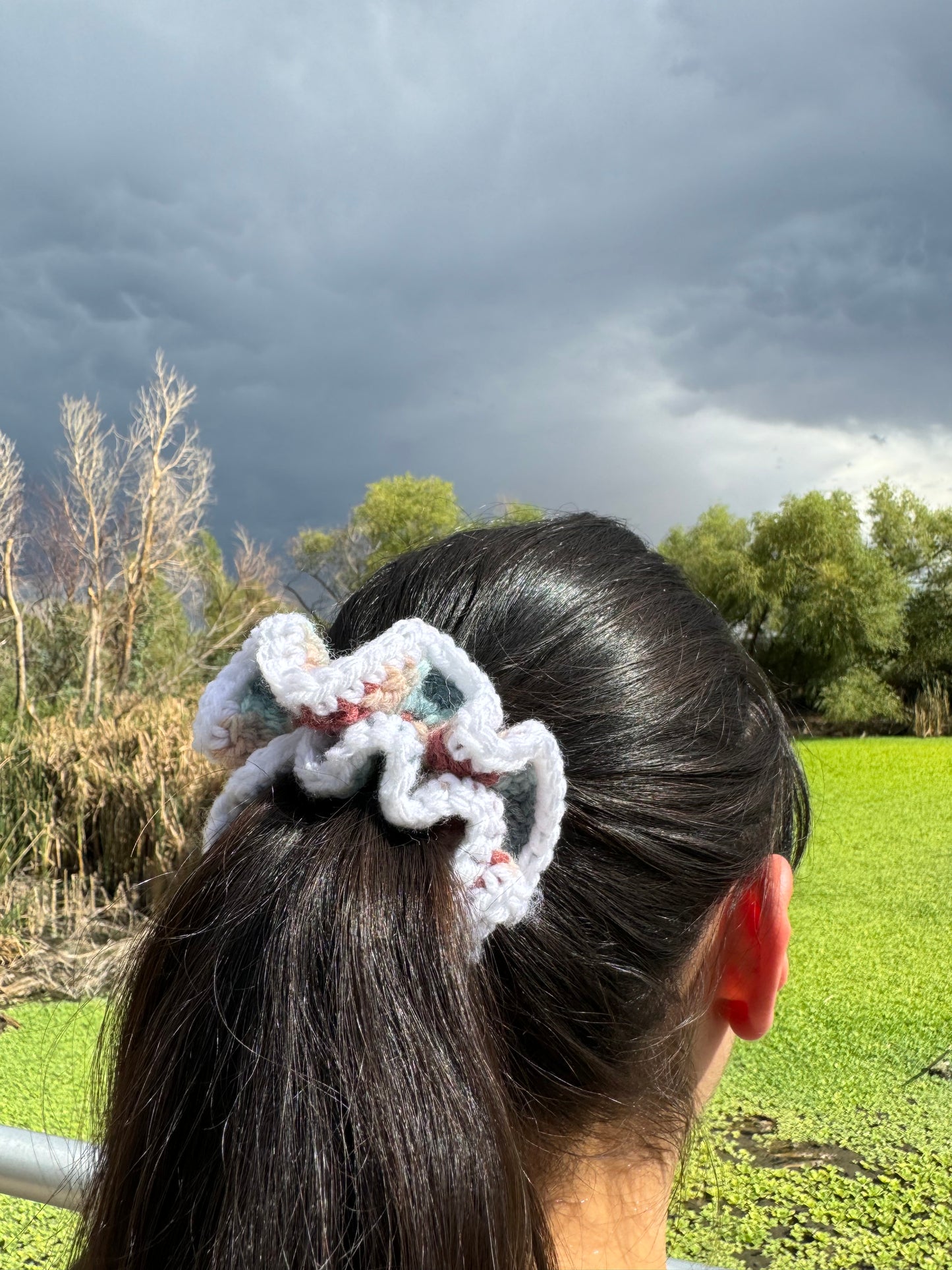 "Freedom" Small Handmade Crochet Scrunchie