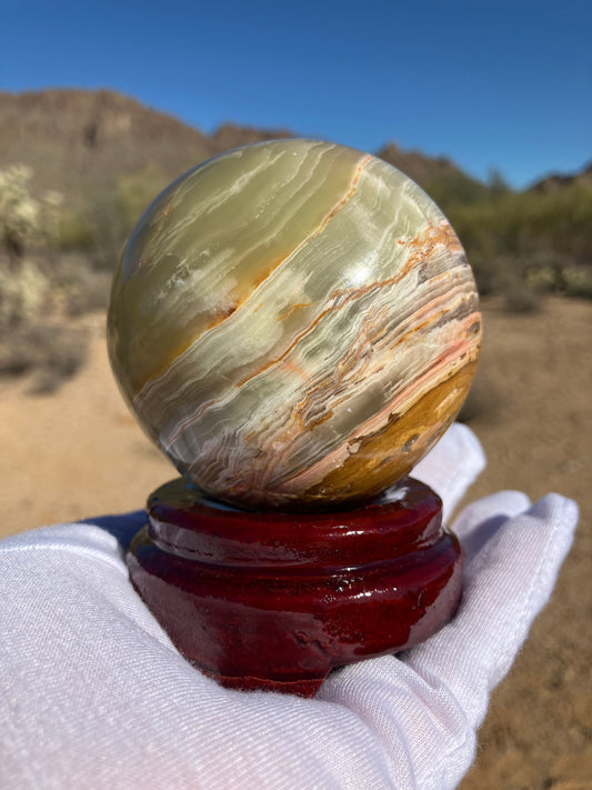 Banded Green Onyx ~ Sphere