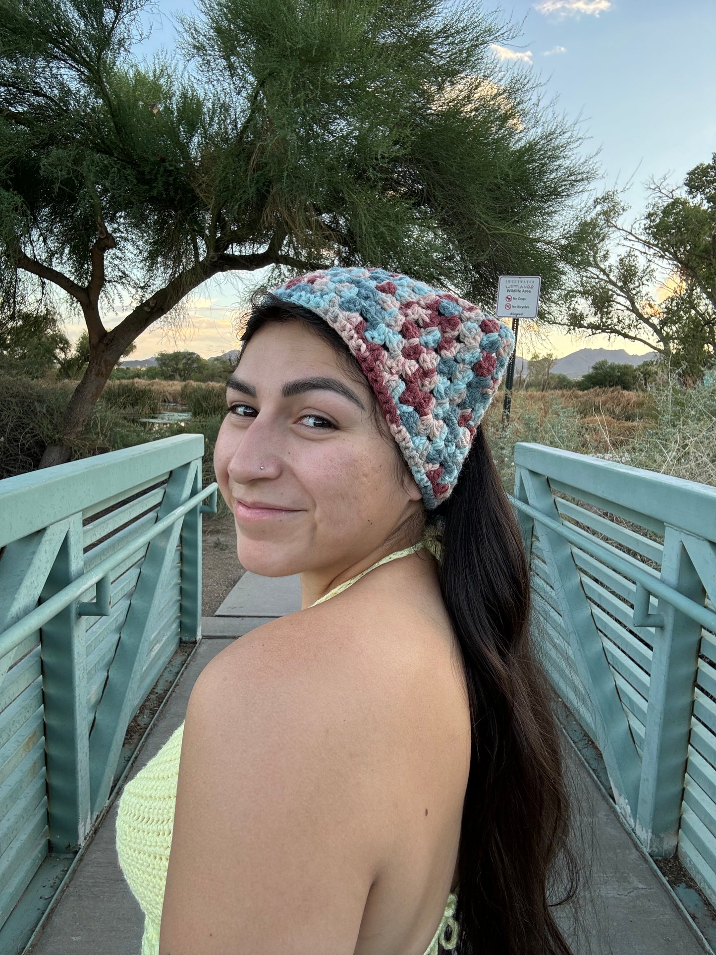 "Bomb Pop" Handmade Crochet Bandana