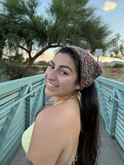 "Autumn" Handmade Crochet Bandana