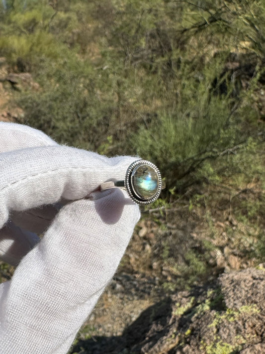 Labradorite Sterling Silver Ring ~ Size 8