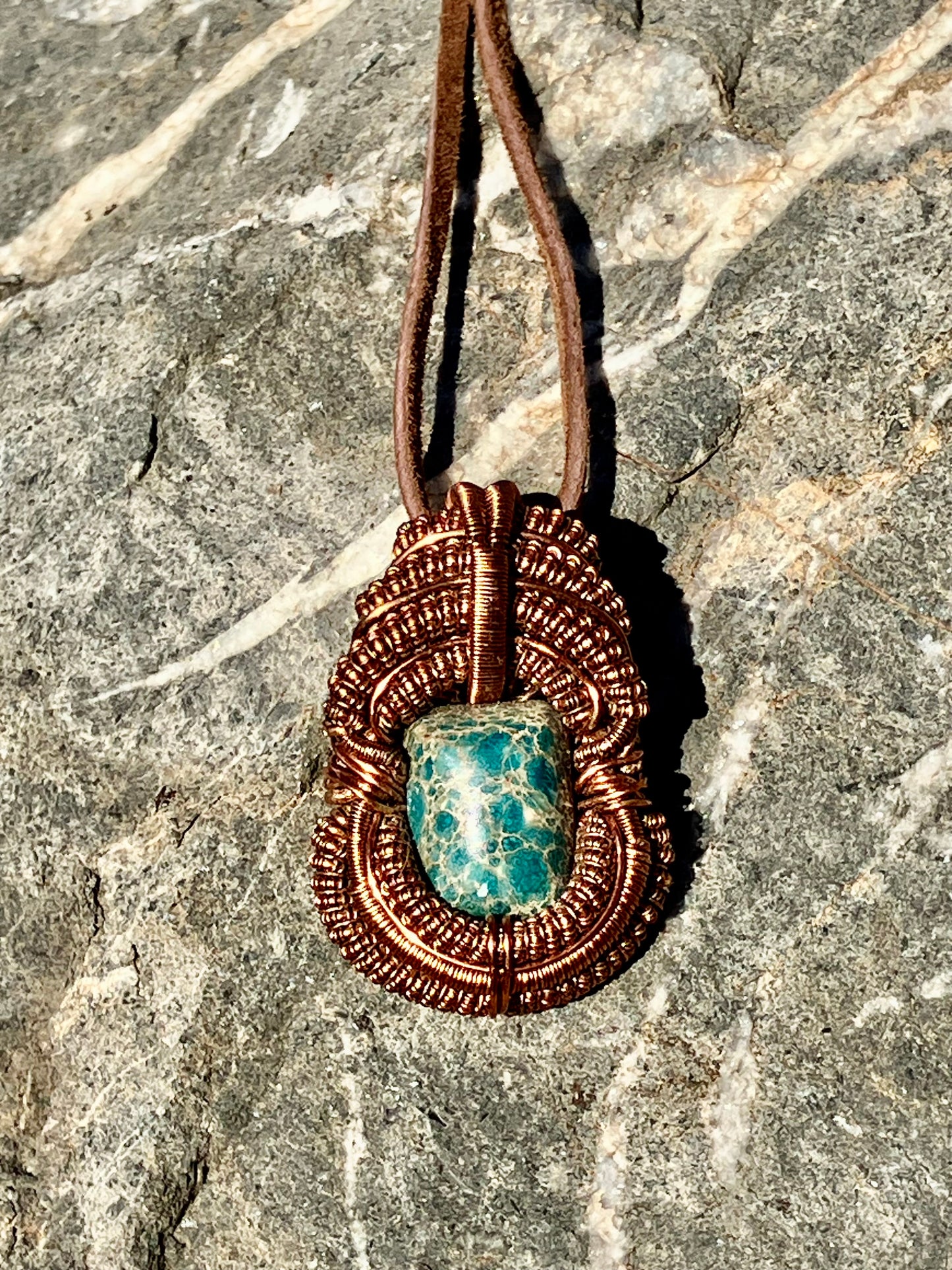 Ocean Jasper ~ Wire Wrap Pendant