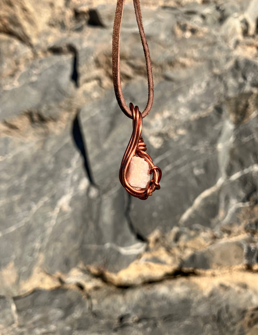 Pink Tourmaline ~ Wire Wrap Pendant