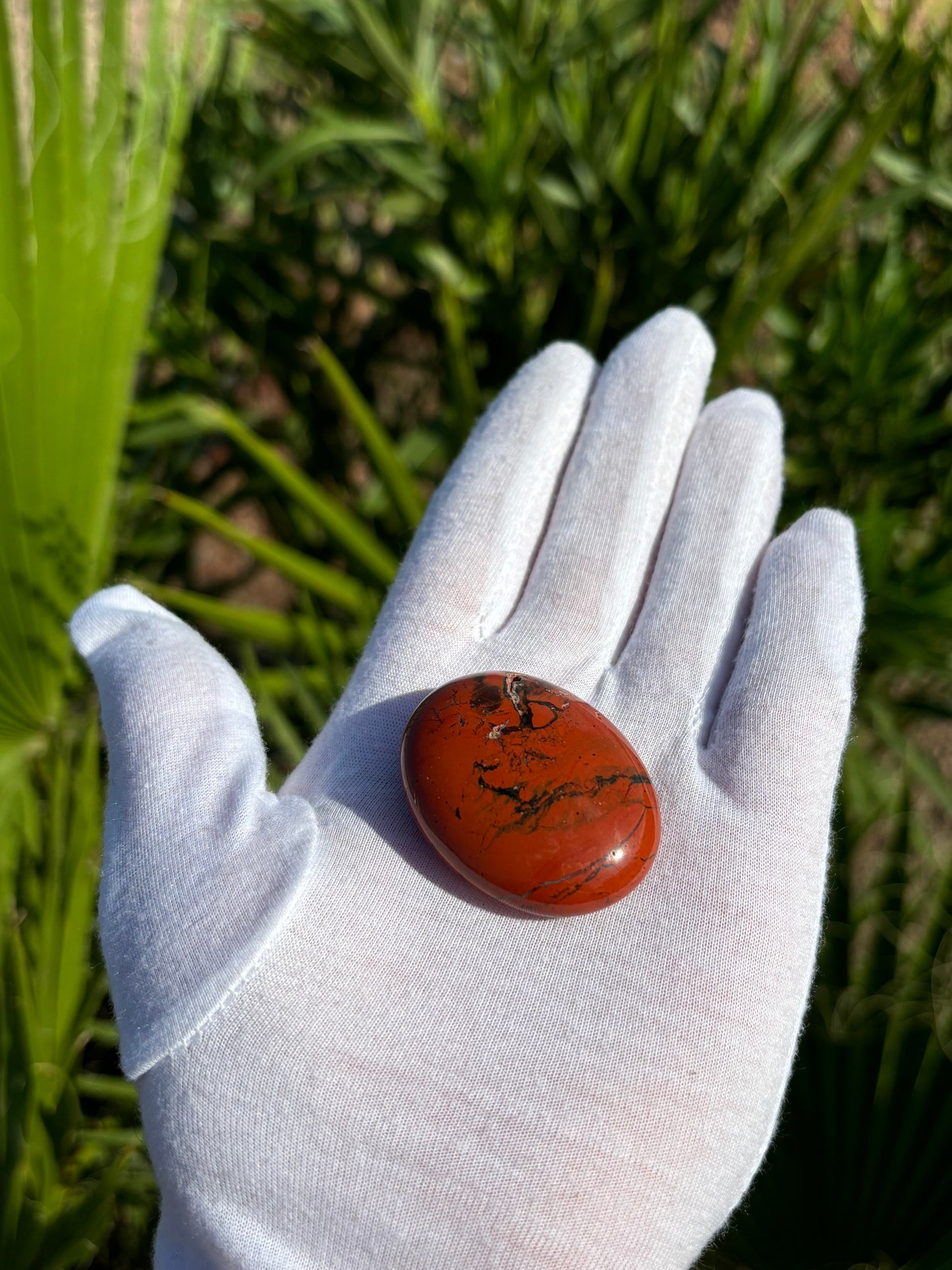 Red Jasper Palm Stone