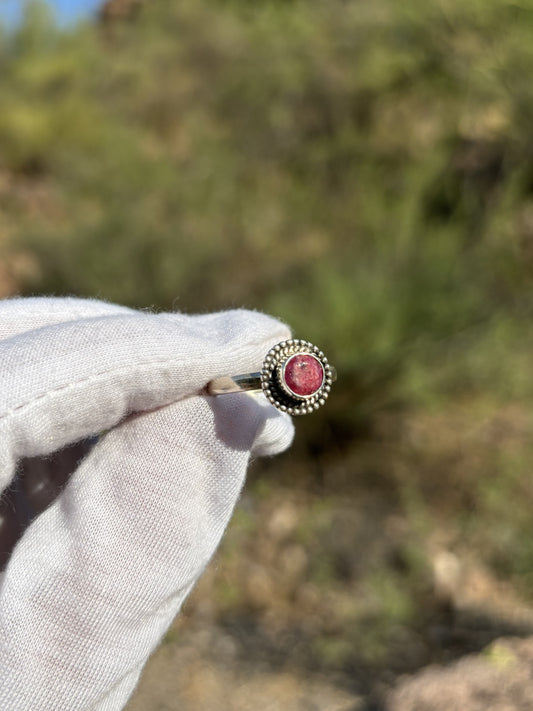 Ruby Sterling Silver Ring ~ Size 8