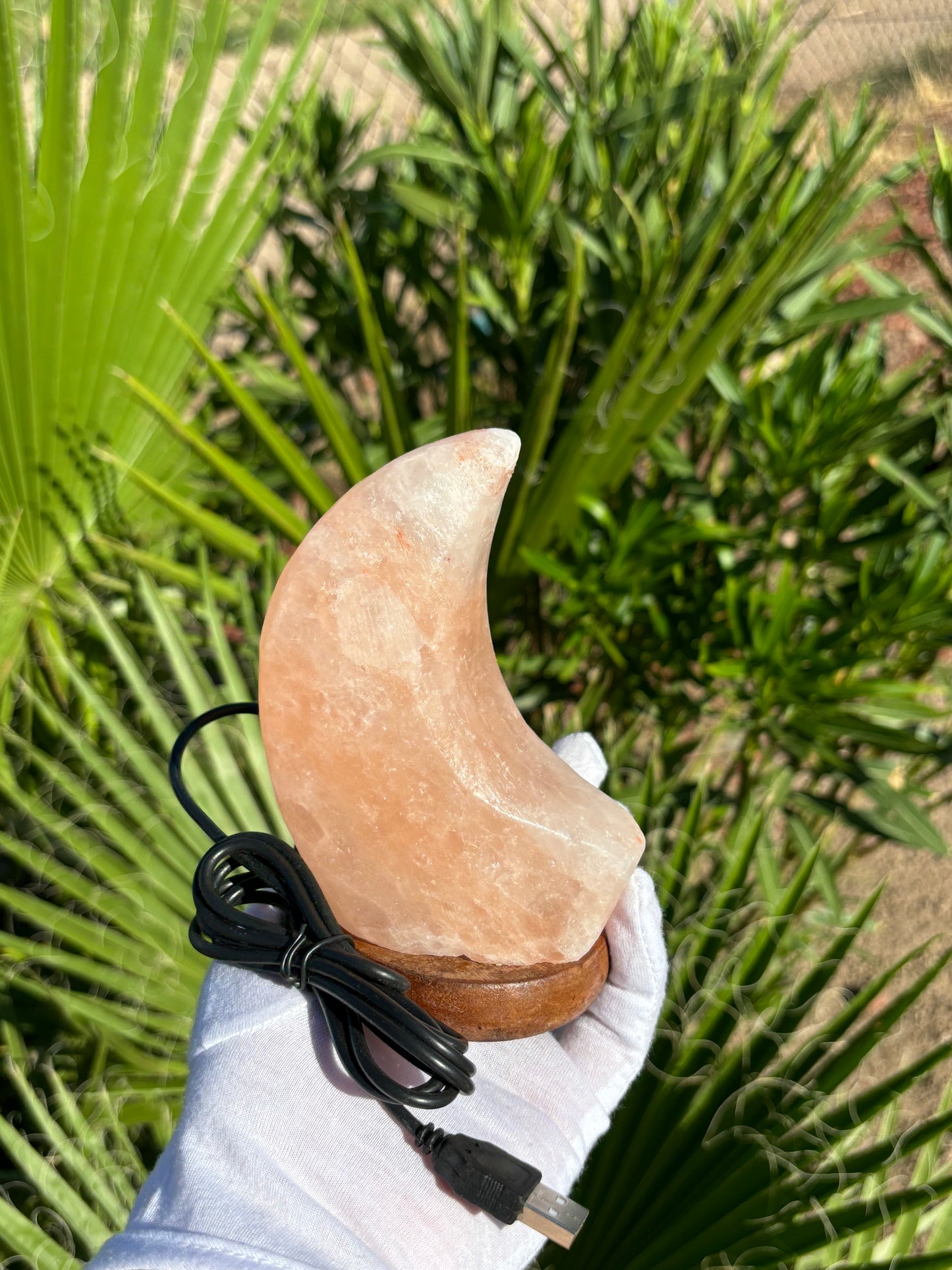 Selenite Crescent Moon Light