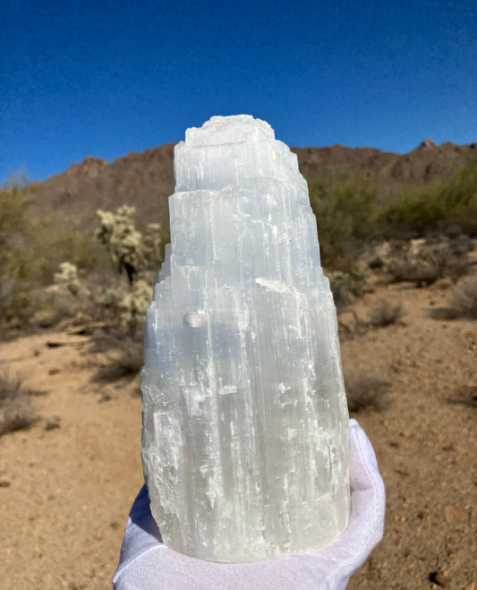 Selenite ~ Hand Carved Tower ( Large )