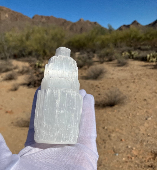 Selenite ~ Hand Carved Tower ( Small )