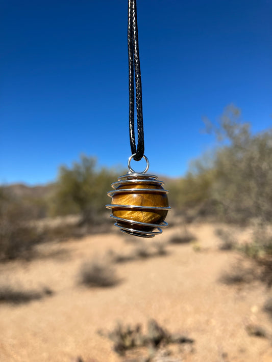 Tigers Eye ~ Cage Pendant