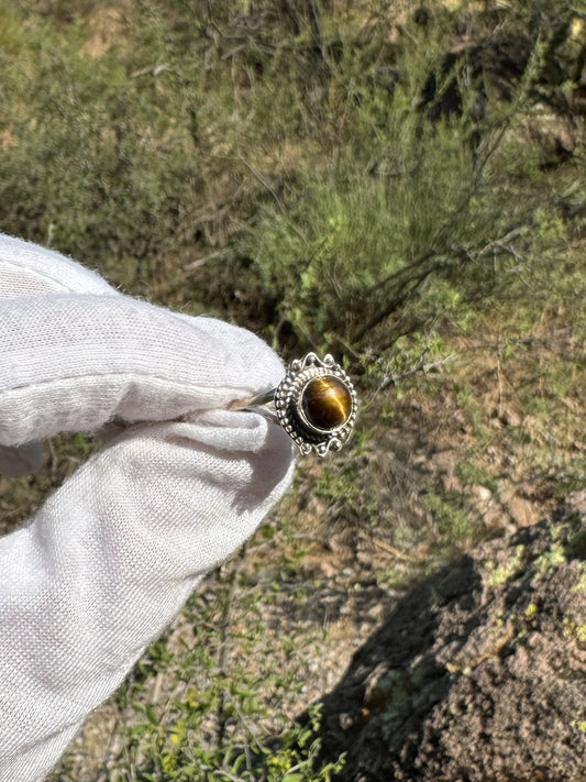 Tigers Eye Sterling Silver Ring ~ Size 6.5