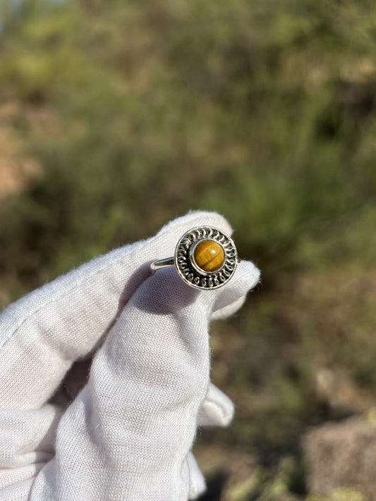 Tigers Eye Sterling Silver Ring ~ Size 8