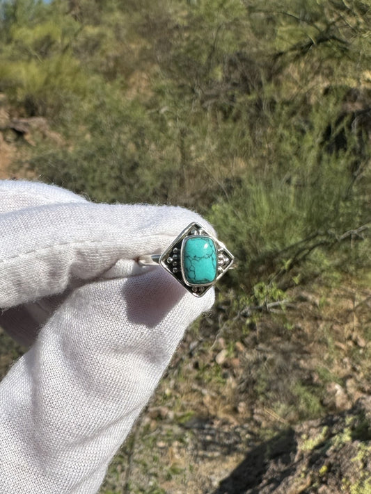 Turquoise Sterling Silver Ring ~ Size 7