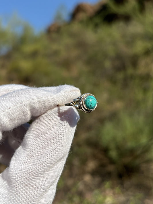 Turquoise Sterling Silver Ring ~  Size 8