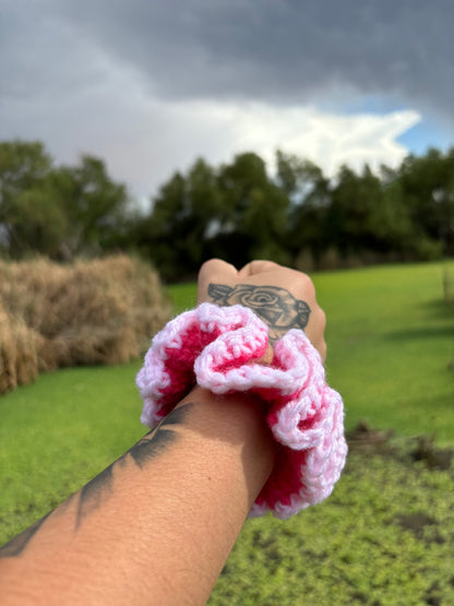 "Bubblegum" Small Handmade Crochet Scrunchie