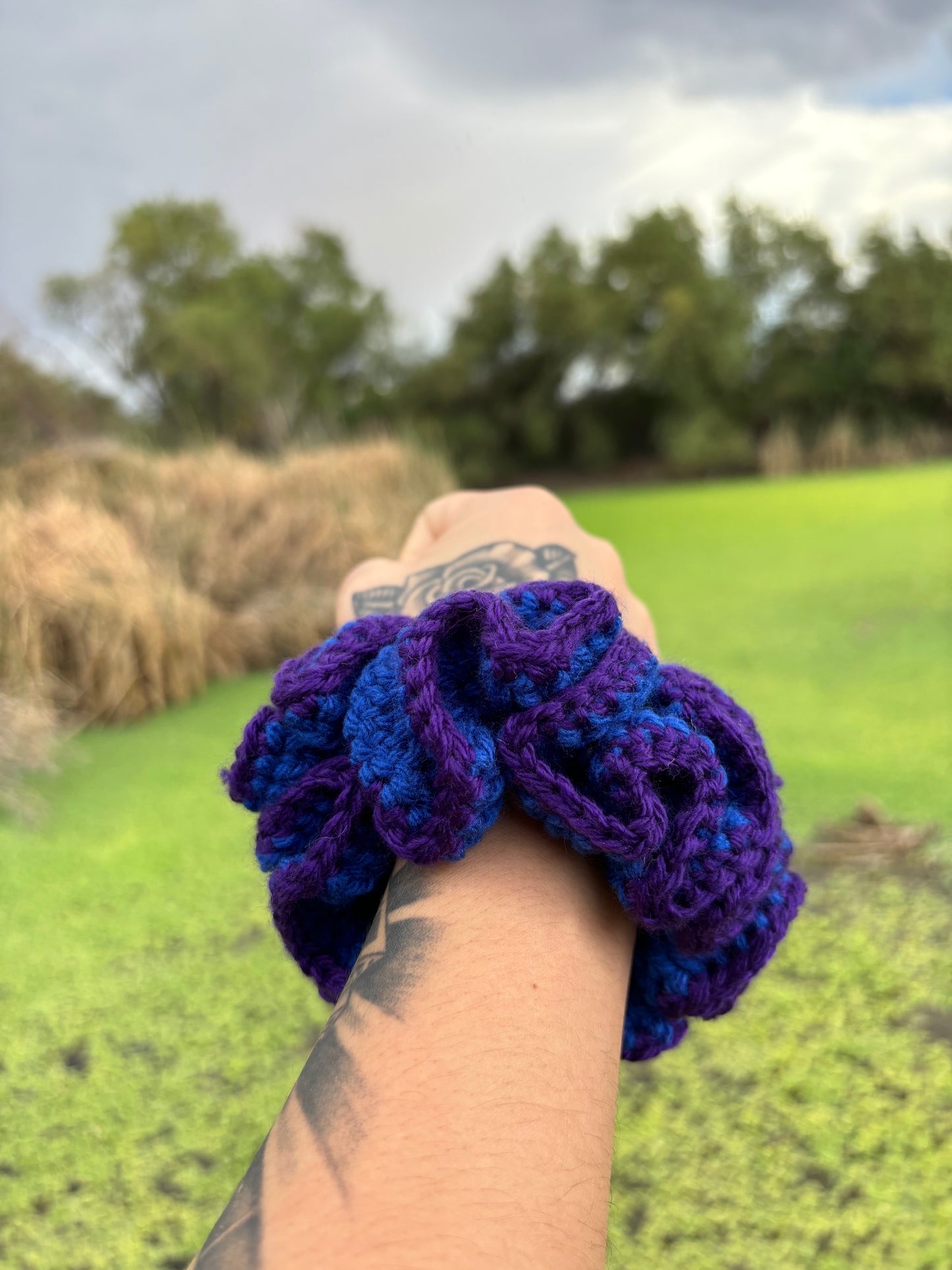 "Sully" Large Handmade Crochet Scrunchie